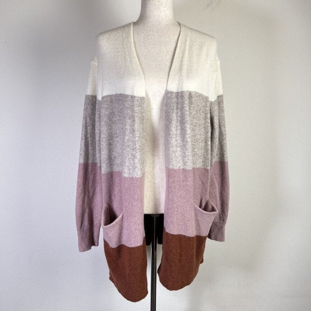 Madewell Ryder Stripe‎ Cardigan Sweater Women M Merino Wool Alpaca Blend Soft